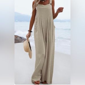 Boho Khaki Overalls size small